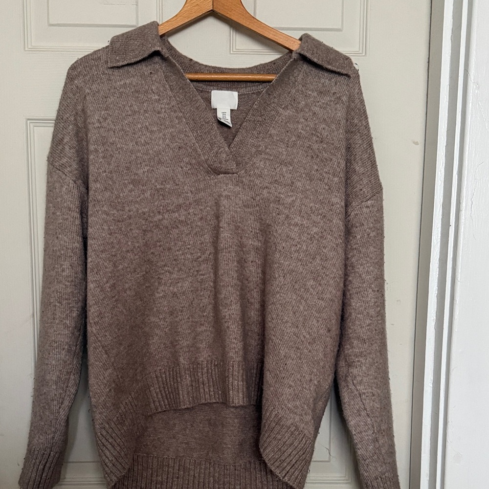 H&M Taupe V-Neck Women's Sweater